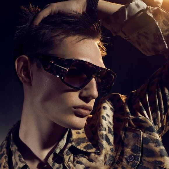 Tom Ford FT1036 56F Raven Aviator Sunglasses - Havana/Brown main image 6